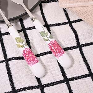 Hydrangea Bloom Ceramic-Handled Disposable <b>Forks</b> Set of 2-for Home or Restaurant Versatile for Dinners Fruits or Desserts - Product Image 2