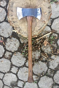 Handmade Custom Industrial Grade <b>Axe</b> Head Carbon Steel 1095 Tactical Tomahawks Featuring Rose Wood <b>Handle</b> and Beautiful Leather - Product Image 5