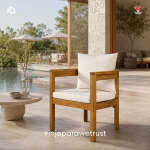 Fauteuil d'extérieur en teck massif de qualité supérieure, fabriqué à la main, mobilier sur mesure pour l'hôtellerie, les hôtels, les resorts, les villas, les restaurants, OEM ODM - Product Image 1