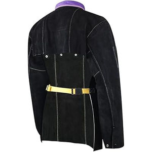 Veste de soudeur en cuir de haute qualité, résistante aux flammes et aux chocs, vêtements de travail professionnels en cuir de vachette. - Product Image 3