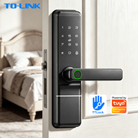Kunci Pintu Pintar Digital Sidik Jari Interior Tolink Tuya Wifi TTLock untuk Pintu Kayu