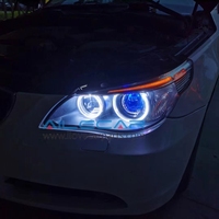 Feux de jour à LED cristallins 12V Angel Eyes Halo Ring Light Guide Marker DRL 131mm 99mm 6000K Blanc pour phares BMW E60