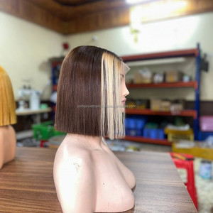 Peluca Bob de Cabello Humano Vietnamita Liso y Suave Marrón con Encaje Frontal, Puntas Gruesas, Densidad Personalizable - Product Image 2