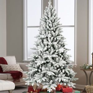 Albero di Natale Artificiale Realistico da 180 cm, 1100 Rami, Effetto Neve in PE+PVC, con Base in Metallo, Albero Natalizio a Cerniera a Grandezza Naturale - Product Image 2