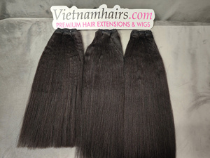 Extensions de cheveux humains vietnamiens 100 % naturels en gros, trame complète, cuticules intactes, super double drawn, cheveux Remy, couleur naturelle, meilleur prix - Product Image 2