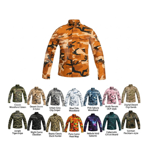 Chaqueta de Trabajo Multibolsillos Impermeable y Cortavientos con Forro Desmontable y Dobladillo Desgarrable, Camuflaje OEM al por Mayor - Product Image 1