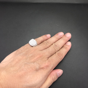 Iced Out Moissanite Diamond <b>Ring</b> 925 <b>Silver</b> Luxury Hip Hop <b>Statement</b> <b>Ring</b> - Product Image 5