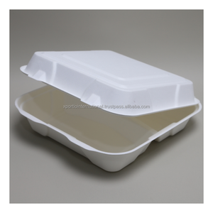 Cajas de Bagazo de Grado Alimenticio Tipo Clamshell 6x6 y 9x9, Caja Clamshell Ecológica con Certificación de Calidad, Empaque Personalizado para Restaurantes y Hoteles - Product Image 1