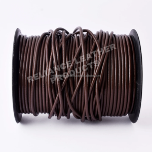 Cordon en cuir brun moyen de 3 mm, directement de l'usine, pour l'artisanat et la fabrication de bijoux - Product Image 1