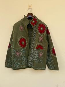 Suzani TNT Jacket <b>Vintage</b> Uzbek Embroidered Boho <b>Coat</b> Floral Short Jacket Ethnic Festival Outerwear - Product Image 3