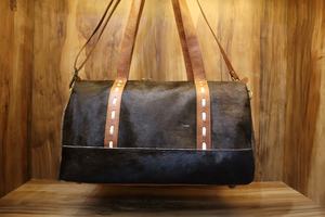 Grand sac de week-end en cuir véritable Western Aztec Black Duffel avec motif géométrique Fermeture à glissière Boho Travel Luggage Bag - Product Image 3