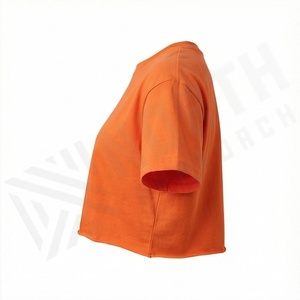 เสื้อครอปท็อปผู้หญิงผ้าฝ้ายสีตามสั่ง แขนยาว คอกว้าง ทรงเข้ารูป สไตล์สตรีทแวร์ ฟิตเนส ออกกำลังกาย เสื้อยืดแอคทีฟแวร์ - Product Image 3