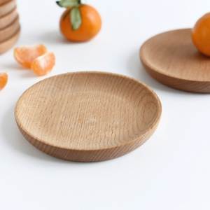 Assiettes rondes en bois faites à la main, assiettes en bois naturel pour la table à manger, restaurant, hôtel, cuisine et service - Product Image 5