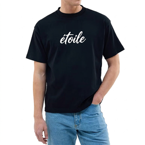 T-shirts à manches courtes à col imprimé avec logo personnalisé, coupe classique, streetwear de haute qualité, fibre de bambou premium 180g 220 gsm pour hommes - Product Image 2
