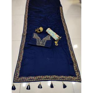 ATRACTIVO NUEVO DISEÑADOR SAREE FESTIVAL WAER SUAVE SEDA LIMÓN - Product Image 2