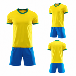 Conjunto de Camiseta de Fútbol Personalizada Unisex con Cuello en V y Manga Larga, Pantalones Cortos Azules, Impresión por Transferencia de Calor, Absorbe la Humedad, 100% Poliéster Elástico - Product Image 6