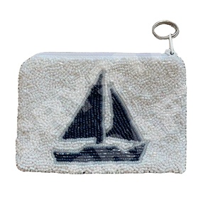 Pochette à monnaie en perles de rocaille personnalisée vintage Portefeuille magnifique porte-monnaie avec accessoires à la mode - Product Image 1