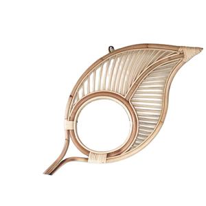 Espejo decorativo duradero en forma de hoja de ratán, muebles con espejo tradicionales elegantes para decoración de paredes, productos destacados - Product Image 1
