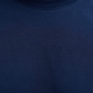 Camiseta de algodón jersey azul marino oversize para hombre, cuello redondo, manga corta, informal, color liso, transpirable, de punto, ajuste cómodo - Product Image 5