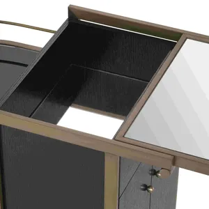 Chariot de rangement contemporain en métal fait main de luxe, écologique, avec étagères polyvalentes, roues durables et construction haut de gamme - Product Image 5