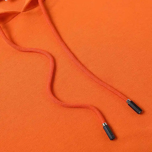 Sudadera Corta con Capucha para Mujer, Color Naranja, Manga Larga, Color Sólido, Informal, Tejida, 100% Algodón, Transpirable, para Otoño - Product Image 6