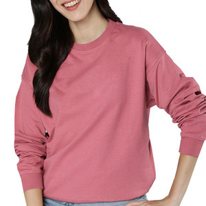 เสื้อสเวตเชิ้ตผู้หญิงไซส์ใหญ่ ผ้าเทอร์รี่สีพื้น พิมพ์โลโก้ด้านหน้า ซับในถัก แห้งเร็ว ระบายอากาศได้ดี ผ้าฝ้าย 100% สำหรับฤดูหนาว - Product Image 1