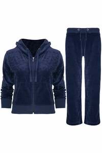 Ensemble de survêtement décontracté pour femme en velours imprimé 100 % coton, avec capuche, rayures latérales et fermeture éclair, léger, pour l'automne - Product Image 4