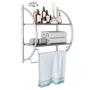 Portasciugamani da Bagno a Parete a 2 Livelli con 2 Barre Portasciugamani - Product Image 5