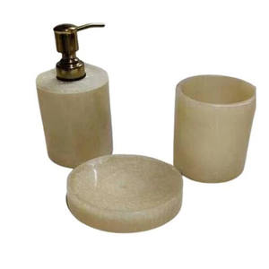 Ensemble de salle de bain en résine de qualité supérieure, 4 pièces, pour la maison : distributeur de savon, porte-brosse à dents, plateau de toilette, au meilleur prix abordable - Product Image 6