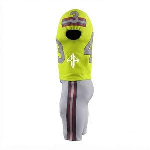Uniforme de Fútbol Americano Amarillo para Hombre, Cuello en V, Secado Rápido, Transpirable, Impresión por Sublimación, Material 100% Poliéster, Alta Calidad - Product Image 5