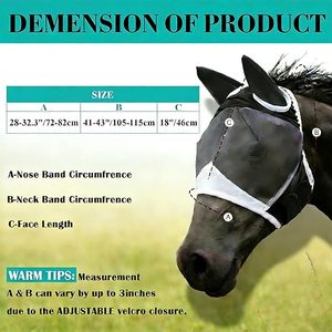 2pcs <b>Fly</b> <b>Mask</b> with Ears for Horses Soft Stretchy Mesh Horse Face Cover, Breathable Eye Protection <b>Fly</b> <b>Masks</b> UV Protective Horse - Product Image 6