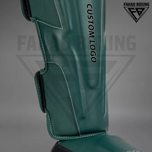 Protector de Espinillas para Boxeo y MMA, Color Verde, Servicio OEM, Mejor Proveedor, Duradero, Ligero, de Cuero, con Cierre de Velcro - Product Image 5