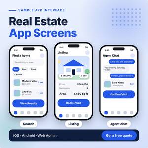 Application de Gestion Immobilière : Logiciel Mac, Design UI, Recherche Intelligente, Contenus Riches, Chat Agent, Recherches Économisées, iOS, Android, Web, Administrateur - Product Image 2