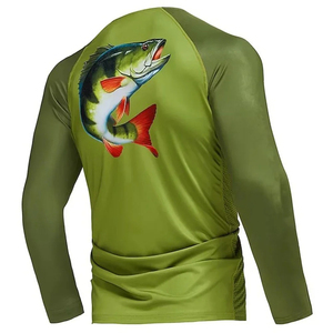 Camisa de Pesca de Manga Larga para Hombre, Diseño de Trucha Teal, Secado Rápido, Sublimación, Estilo Pullover - Product Image 2