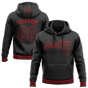 Sudadera con Capucha para Hombre, Diseño Nuevo, Cosido a Medida, Color Negro y Rojo, Tejido Ecológico Transpirable, Venta al Por Mayor Directa de Fábrica - Product Image 1