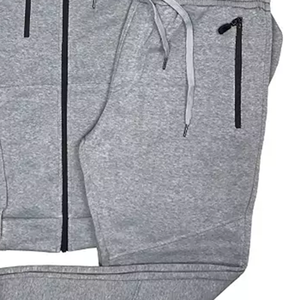 Conjunto Deportivo Clásico para Hombre, Otoño Invierno, Informal, Sólido, Sudadera con Capucha de Manga Larga, Pantalones Jogger a Juego, Dos Piezas, 100% - Product Image 2