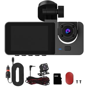 Dash Cam con Scheda MMC 32G, Sensore G, Registratore di Guida Anteriore e Posteriore, DVR per Auto con Rilevamento del Movimento, Monitoraggio Parcheggio, 3 Canali - Product Image 3