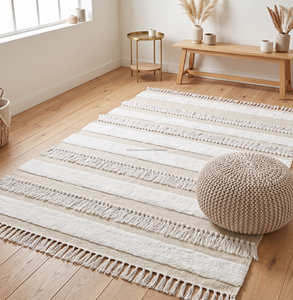 Different Color Bohemian Striped Wool <b>Runner</b> Rug Rectangle Washable Handmade With Fringes For Bedroom Floor Decor Weave Texture - Product Image 5