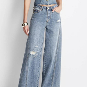 Online Selling Ladies Stylish Denim <b>Jeans</b> High <b>Waist</b> Comfortable Stretch Cotton Women Casual Pants Trendy Design Ladies Pant - Product Image 4