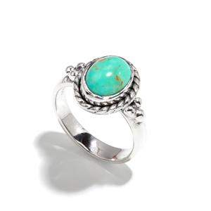 Factory Wholesale Natural Arizona <b>Turquoise</b> <b>Ring</b> 925 Sterling Silver Handcrafted Gemstone Oval Shape Bohemian Statement Jewelry - Product Image 4