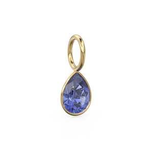 Pendentif Breloque en Tanzanite Bleue 7mm en Or Jaune Massif 14k, Monture pour Bijoux / Pierre de Naissance de Décembre / Pierre Précieuse Bleue / Coupe Poire - Product Image 6
