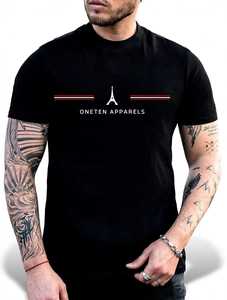 ONETEN เสื้อยืดคอกลมแขนสั้นผู้ชายสีดำปารีสไอเฟลทาวเวอร์ เสื้อยืดลำลอง - Product Image 2