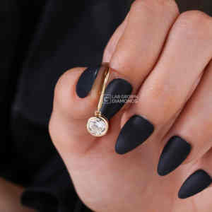 Pendientes de Diamantes Cultivados en Laboratorio con Corte Brillante Redondo de Plata S925 de Lujo, Color EF, Joyería de Diamantes Sintéticos para Mujer, Regalo de Boda - Product Image 3