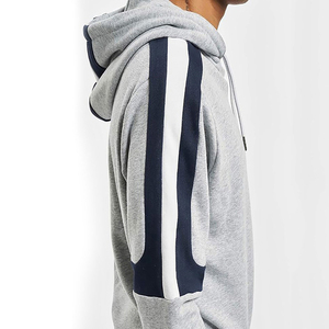 Men Lifestyle Performance Hoodie Tech Fleece Color Block <b>Athletic</b> Streetwear Sweatshirt Contrast <b>Tape</b> Gym Pullover OEM - Product Image 3