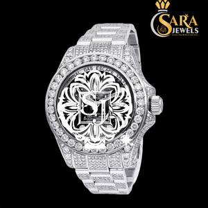 Antique Luxury <b>Automatic</b> Mechanical Moissanite Diamond Watch Blue Dial 36mm Stainless Steel Band Hip Hop Style New Arrival - Product Image 6