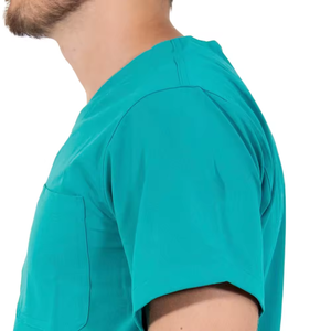 Uniforme Médico Azul Turquesa de Manga Corta, Pantalones con Dobladillo Elástico, Ropa para Médico o Enfermera de Hospital, Servicio de Logotipo Personalizado - Product Image 4