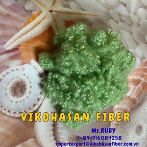 Fibres Vikohasan de haute qualité 100 % polyester 15D, fines, vertes, creuses, conjuguées, siliconées, directement recyclées pour le béton - Product Image 3