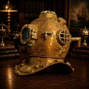 Réplica de Casco de Buceo Estilo Mark V de Metal Antiguo, Casco de Buceador de Aguas Profundas, Decoración Náutica Marítima, Coleccionable Vintage para Exhibición - Product Image 4