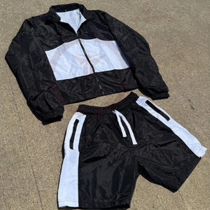 Unisex Orange Tracksuit Set Full Sleeve Zipper Jacket Shorts Breathable Lightweight Sporty Solid Color Adult Summer Wear - Product Image 3