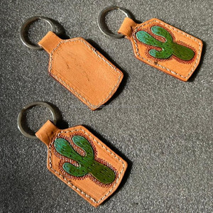 Hand Carved Tooled Leather Key Chains <b>Cute</b> Exotic Shape Leather Key Rings Tooled Leather <b>Accessories</b> <b>Cute</b> Key Chains for Unisex - Product Image 4